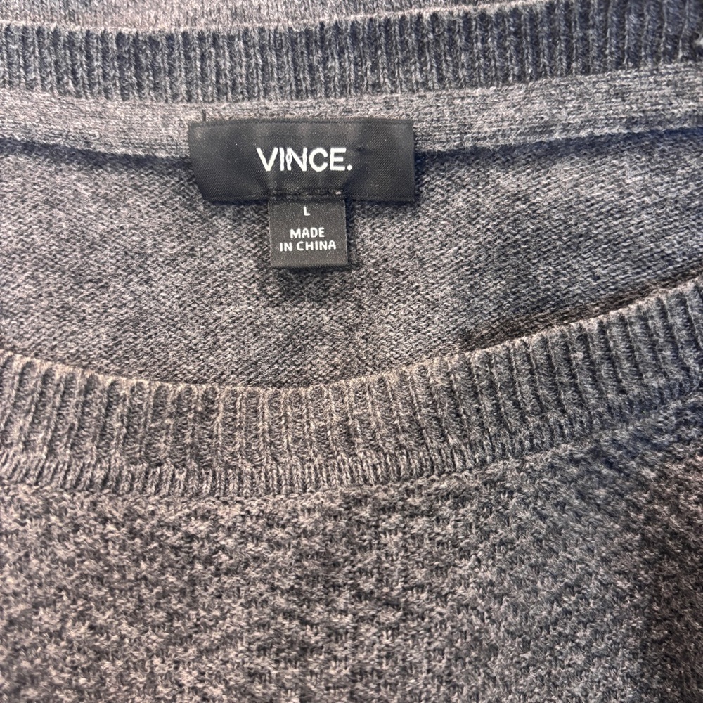 Vince Cashmere Blend Crewneck Long Sleeve Knit T-Shirt - Picture 3 of 4